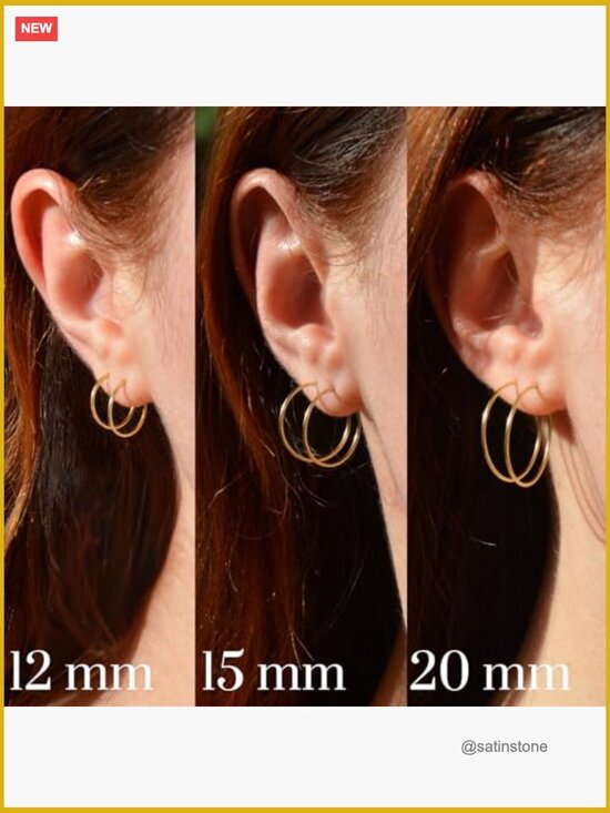 Amazon.com: Extra Thin Small 8mm Hoop Earrings for Cartilage  14k Solid Gold Thin Hoop Earrings Dainty Mini Huggies Hypoallergenic Jewelry